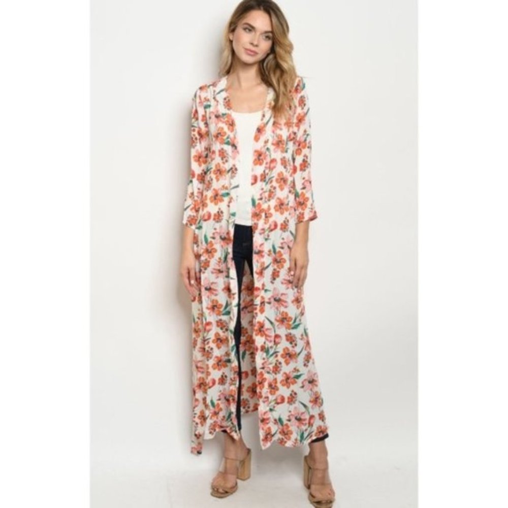 Floral Long Duster Kimono